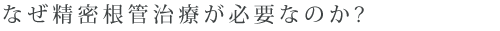 なぜ精密根管治療が必要なのか？